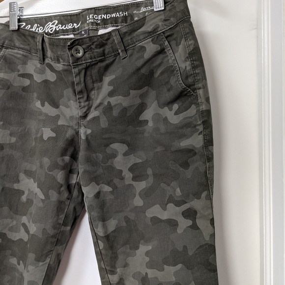 Eddie Bauer Boyfriend Slim Legend Wash Stretch Camouflage Long Pants - Picture 3 of 15